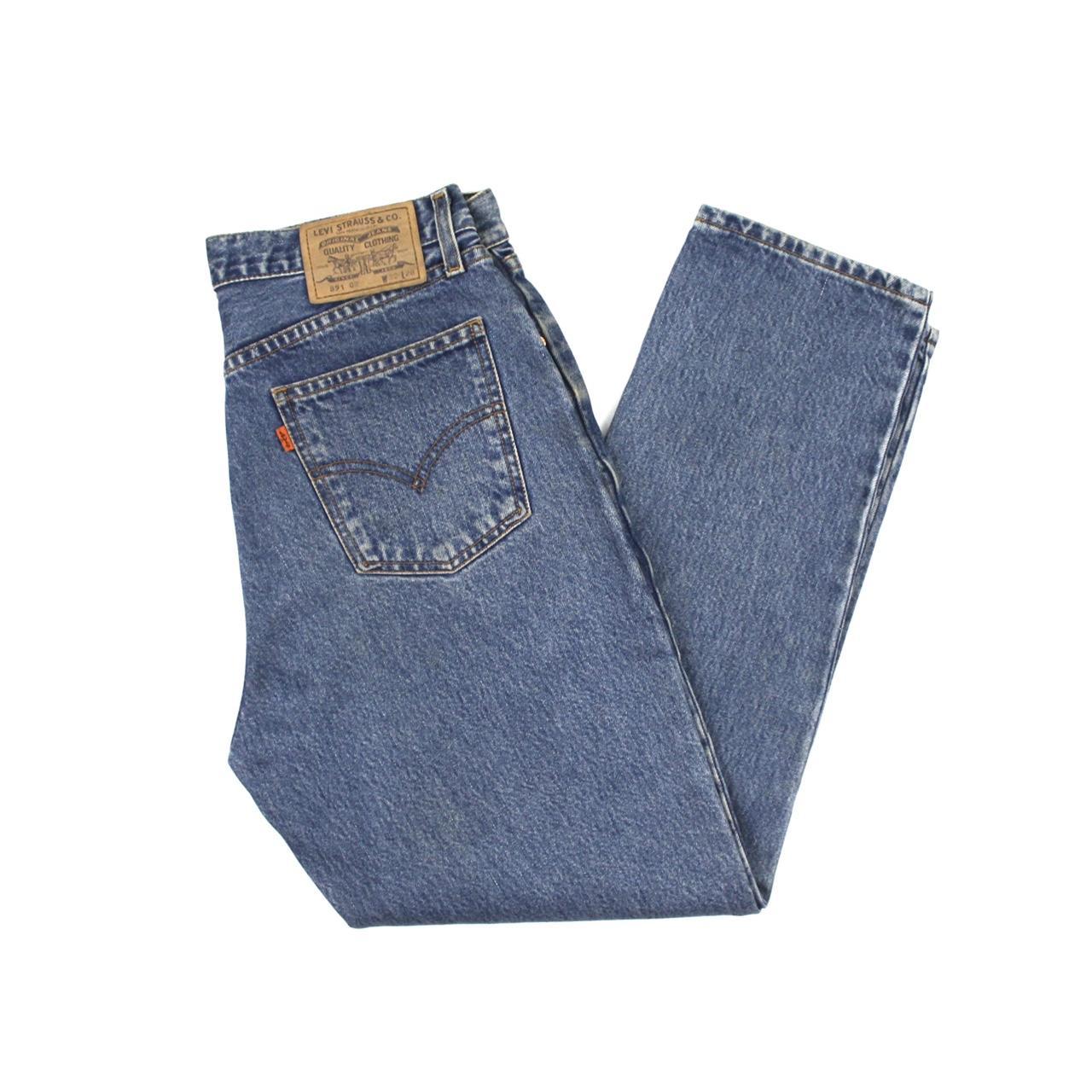 Split Semblance Normalization Vintage Levis 891 Light Wash Denim Jeans, Orange... - Depop
