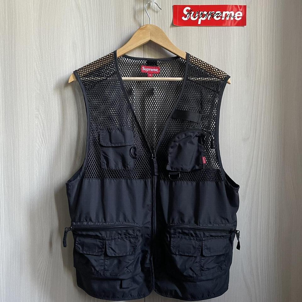 Supreme mesh cargo vest SS18 black Great - Depop