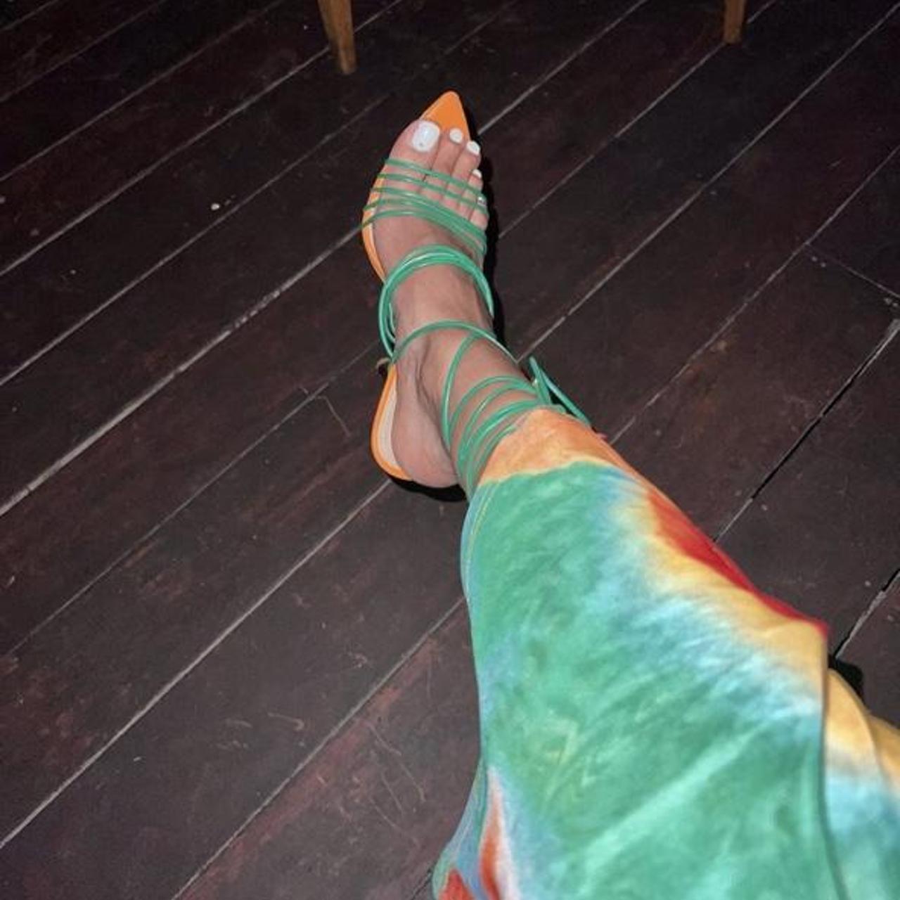 Orange and clearance green heels