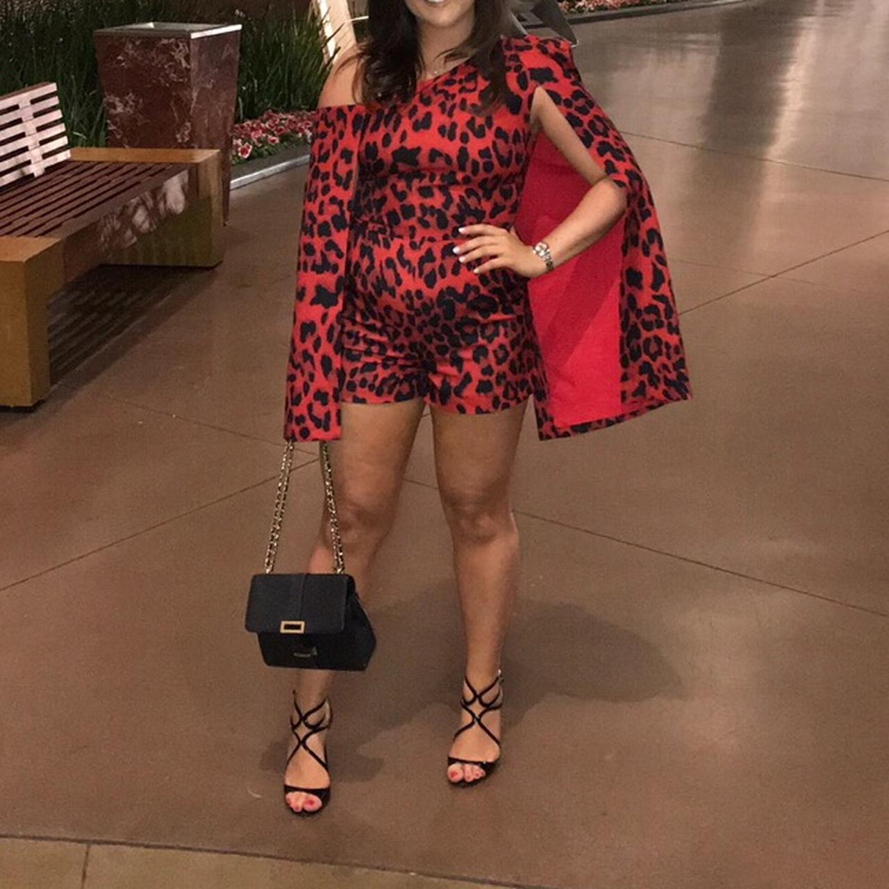 Lavish alice red on sale leopard print dress