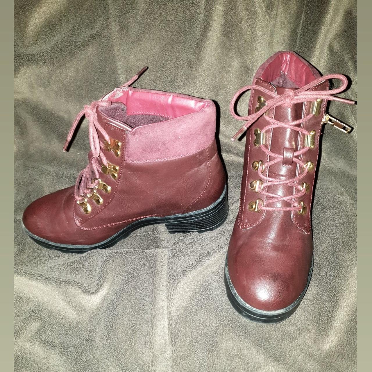 Burgundy ankle 2024 boots new look