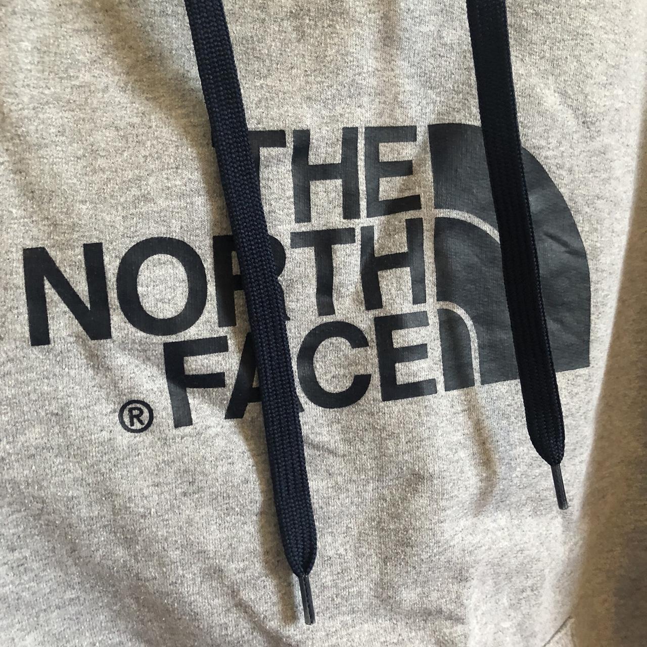 The North Face men’s vintage hoodie Light grey with... - Depop