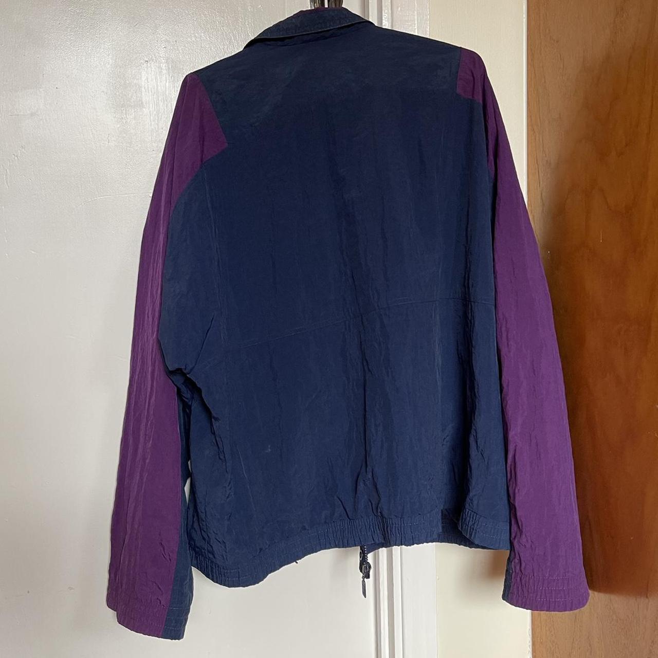 Vintage NIKE navy and purple sport jacket, water... - Depop