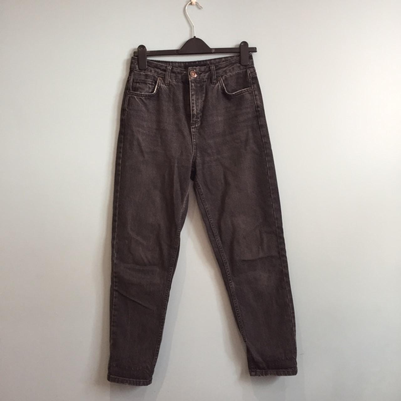 Black washed mom jeans. Worn a fair amount but in... - Depop