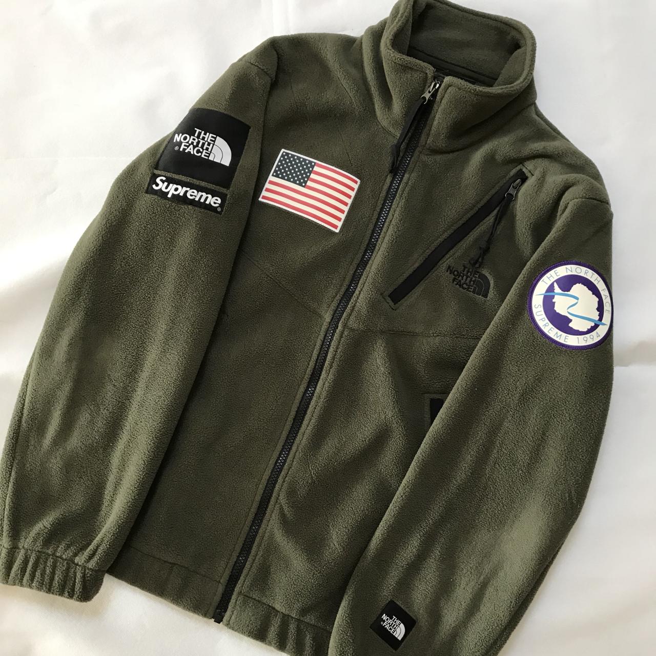 North face supreme jacket on sale green