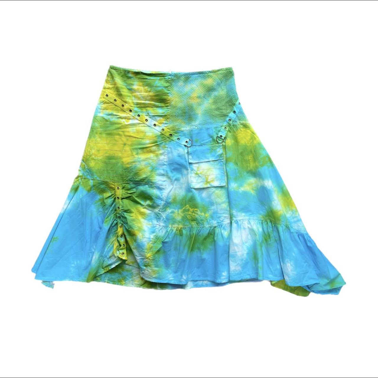 Women's Blue and Green Skirt | Depop