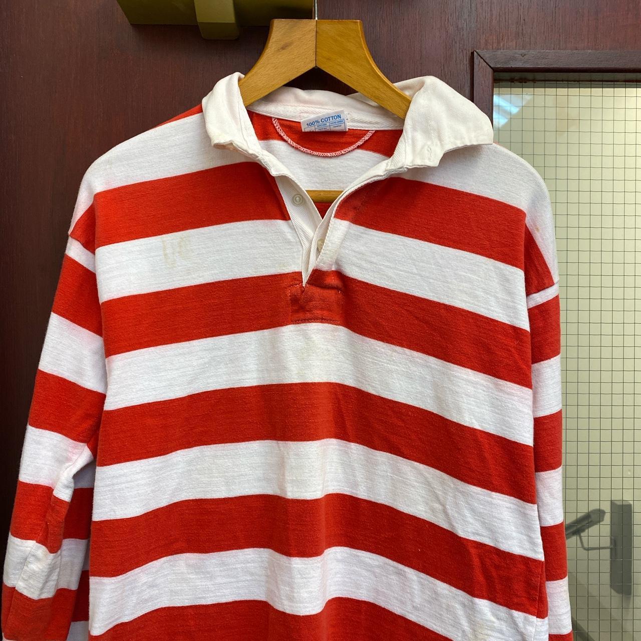 American Vintage Men's Red and White Polo-shirts | Depop