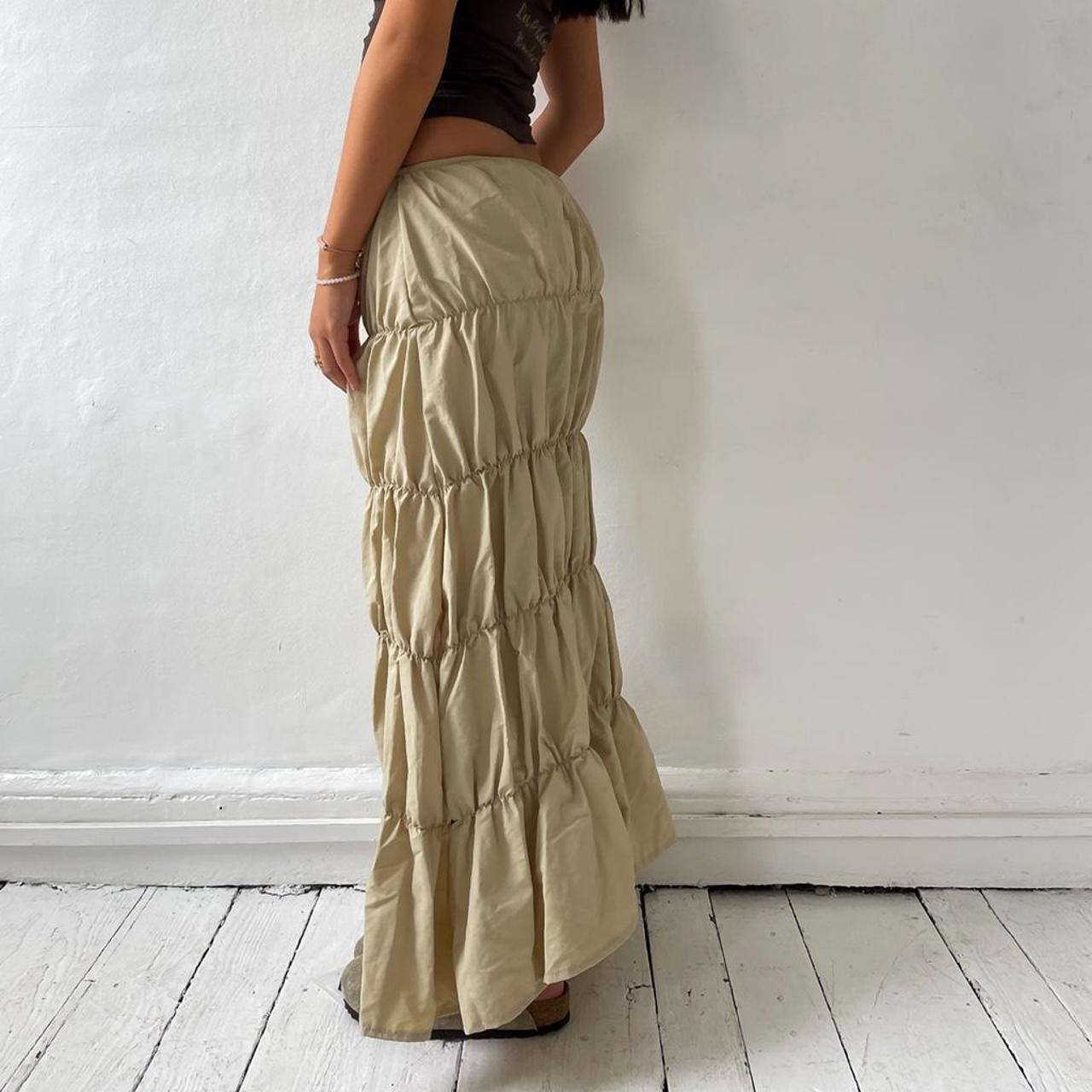 sand maxi cargo skirt, Made out of 100% Recycled... - Depop