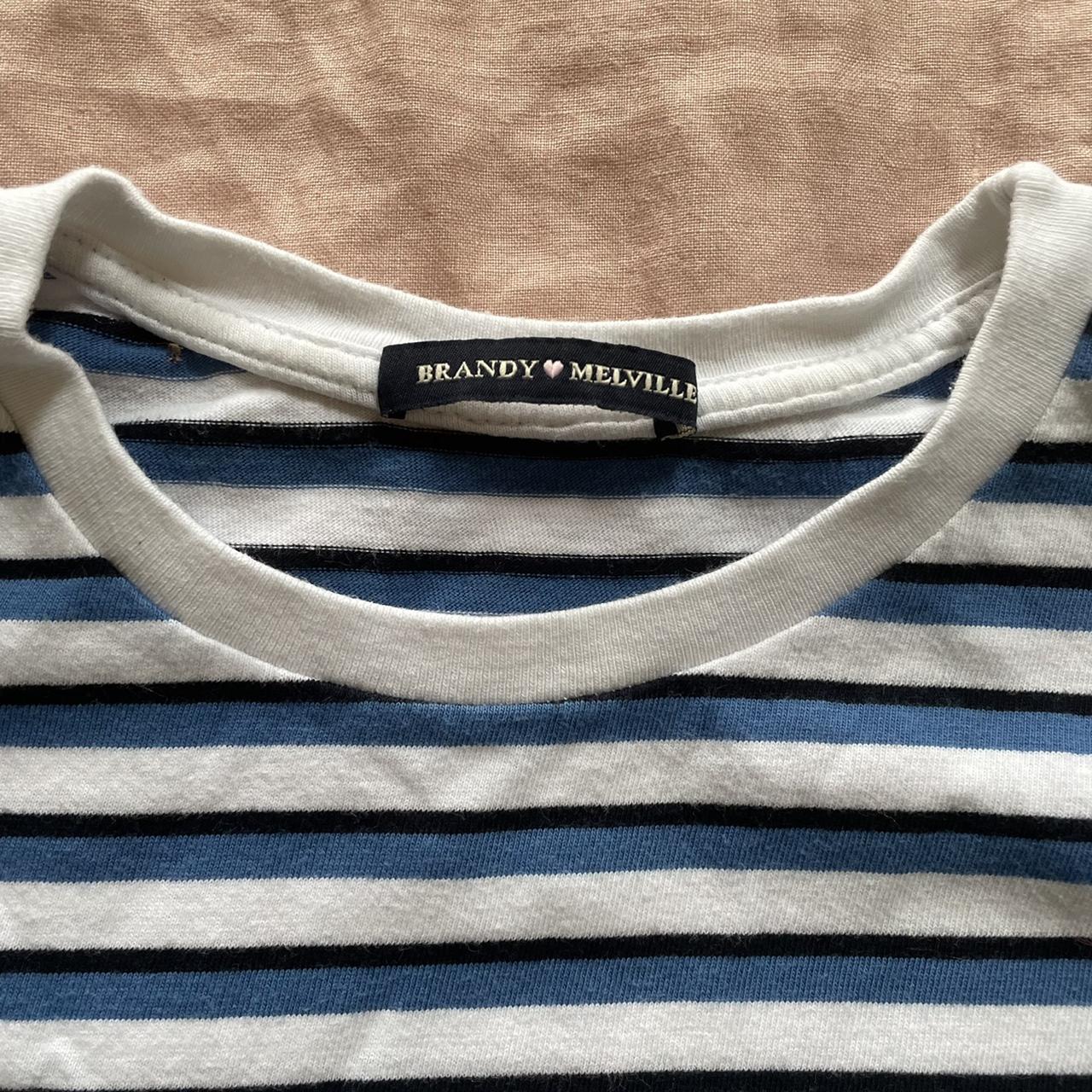 striped baby tee from brandy melville barely worn... Depop