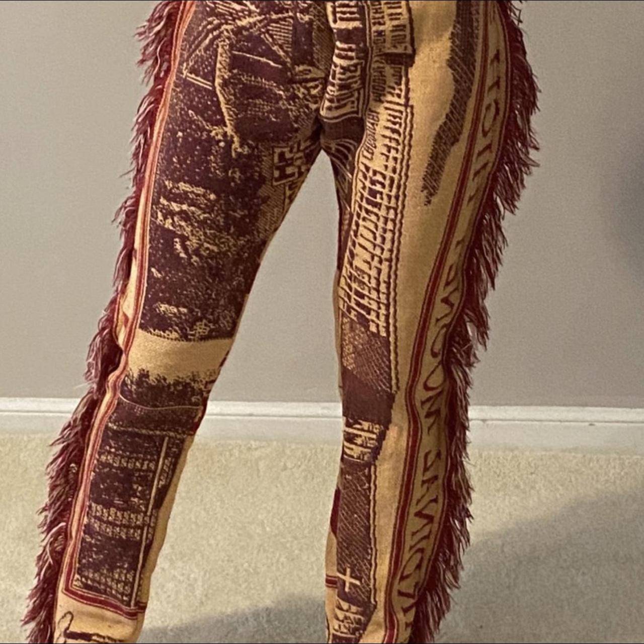 Custom Murakami Tapestry Fringe Pants FREE... Depop