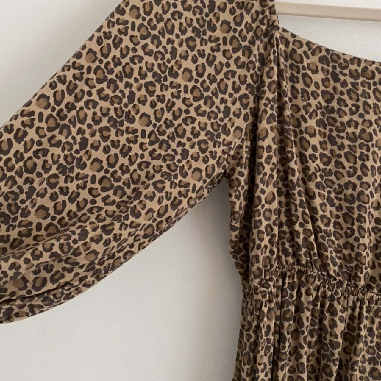 cutest leopard print dress with puff sleeves. love... - Depop