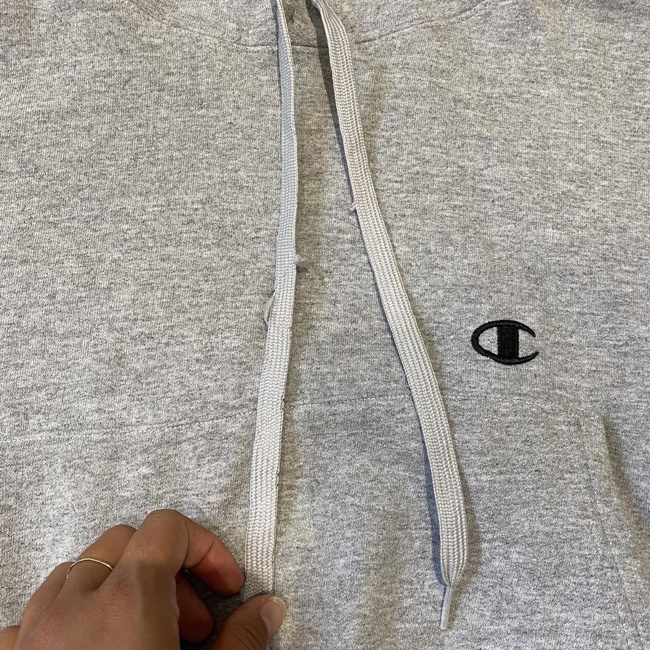 Grey cropped champion hoodie Clearance