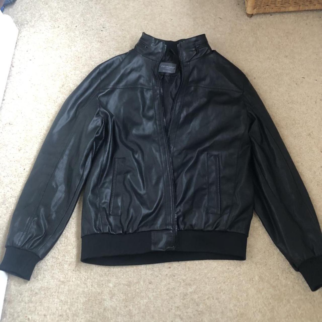 Black primark leather jacket size large. Barely... - Depop