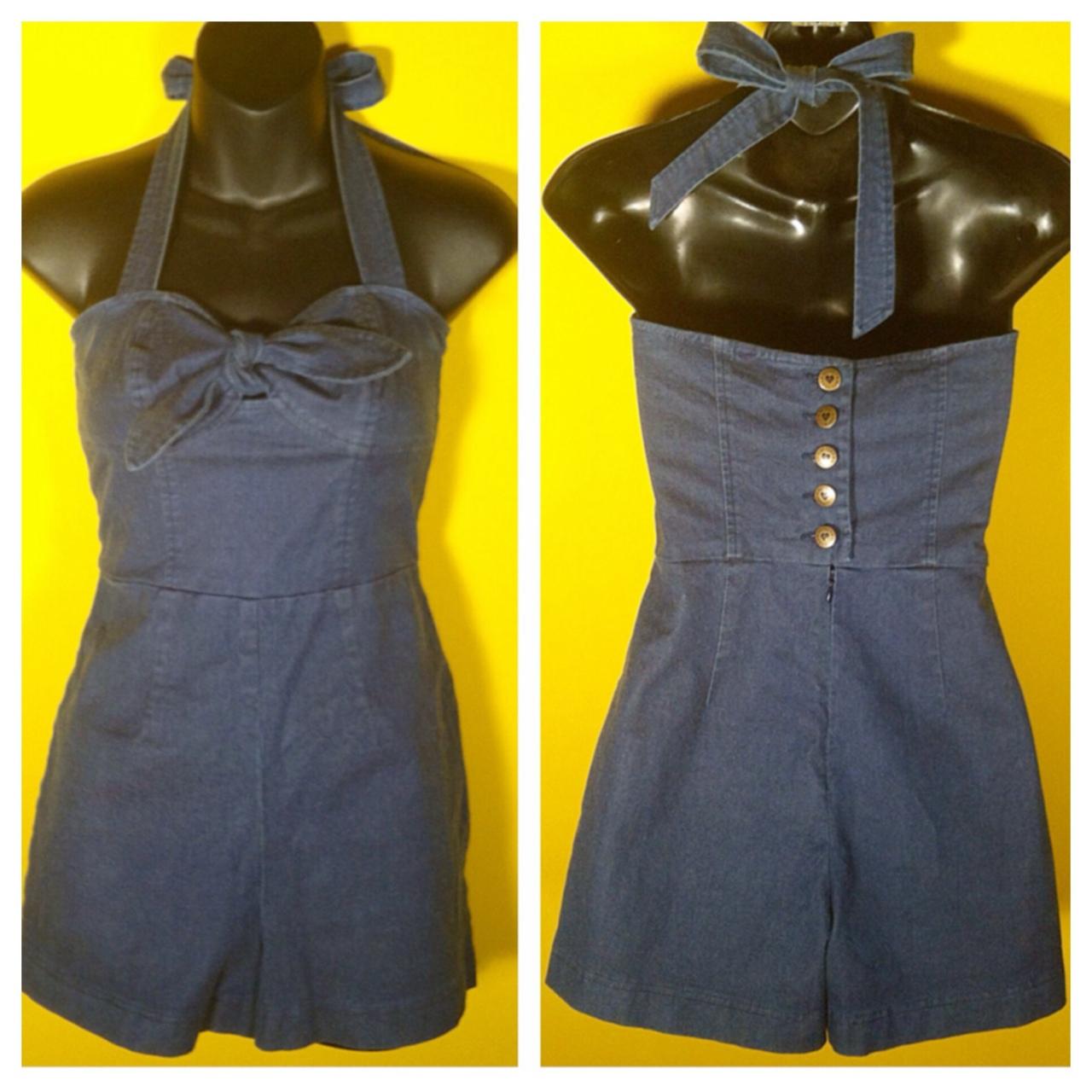🔲Betsey Johnson Fall 2010 Runway Denim Romper,