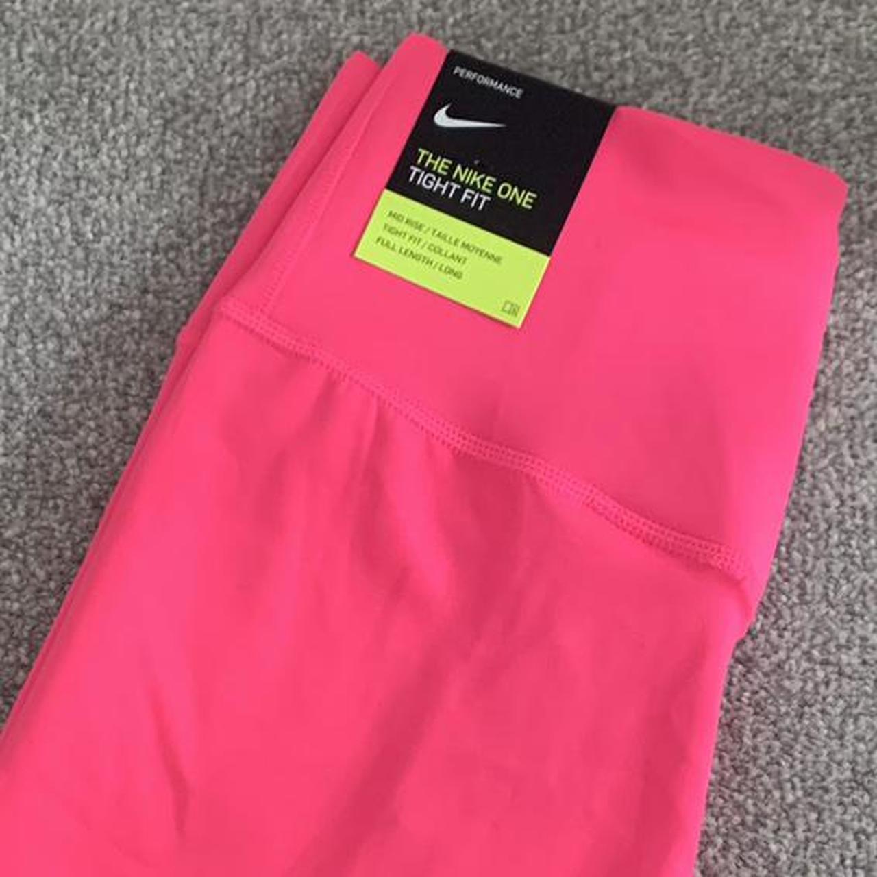 Nike One tight fit mid rise full length pink - Depop