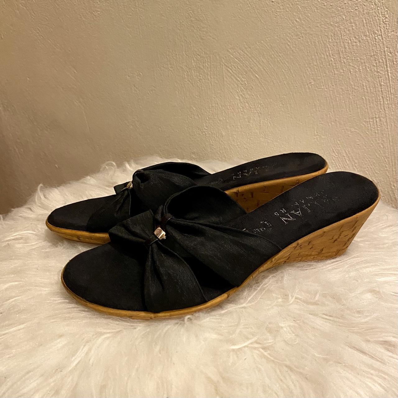 Italian shoemakers black hot sale wedge sandals