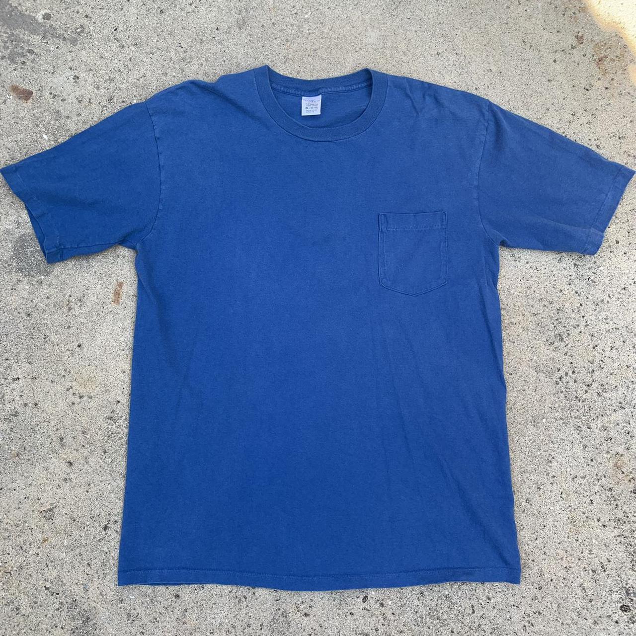 American Vintage Men's Blue and Navy T-shirt | Depop