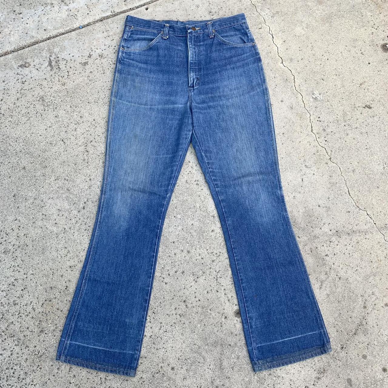 Vintage 70s Wrangler flares jeans Made in... - Depop