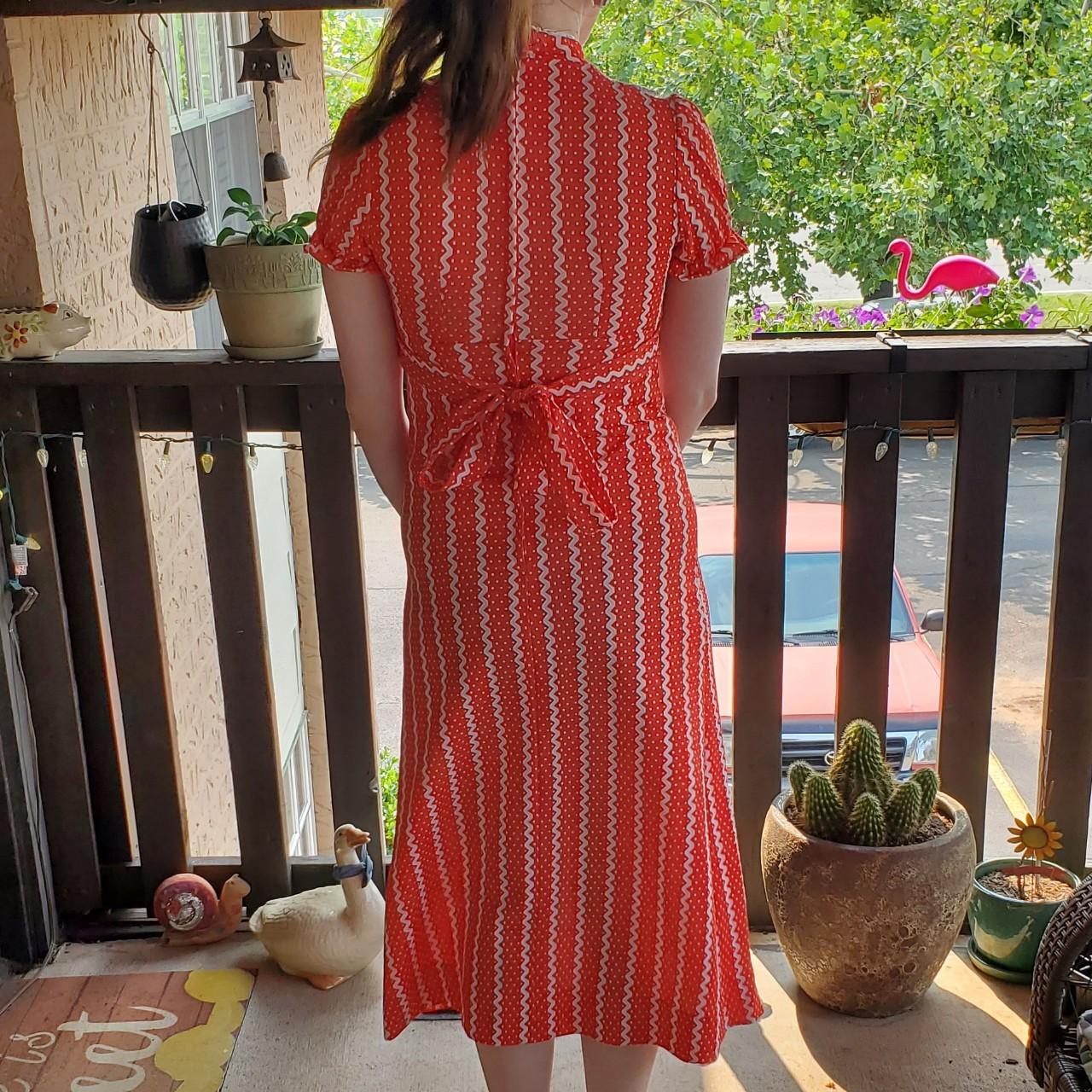 American Vintage Women's Red and White Dress (3)
