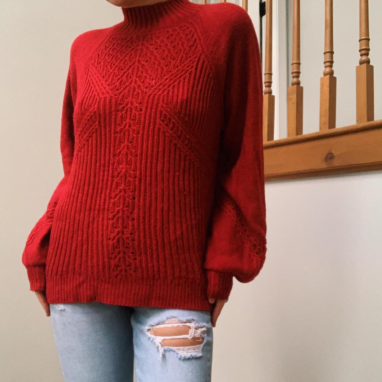 Red Turtleneck Sweater - size medium - perfect for… - Depop