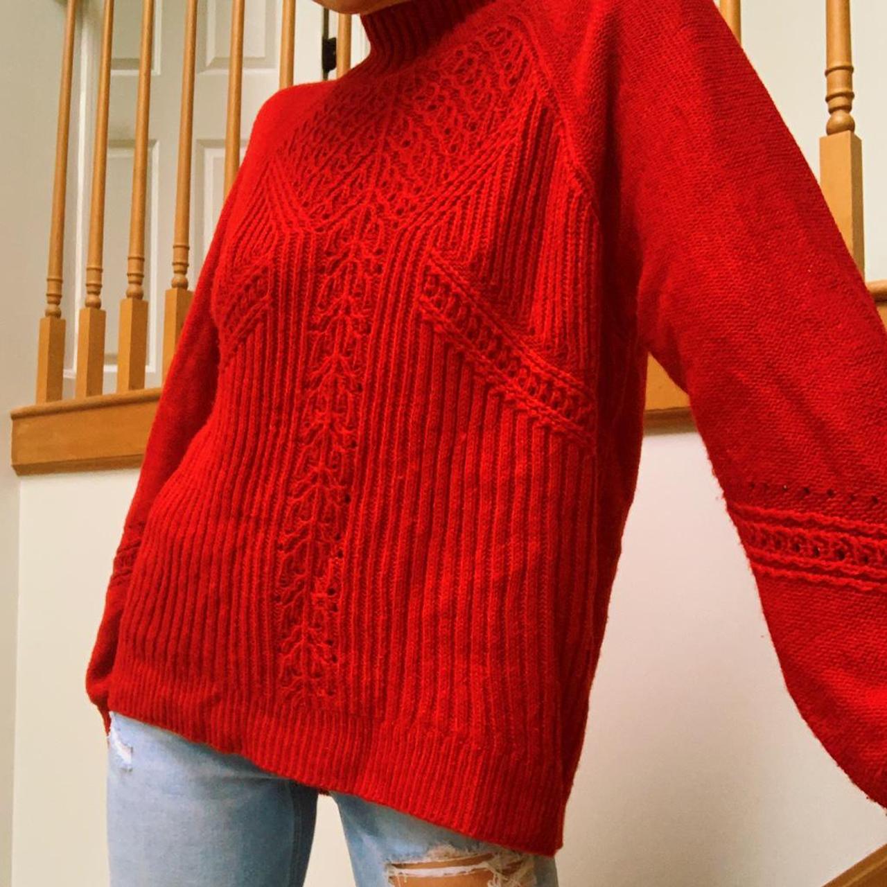 Red Turtleneck Sweater - size medium - perfect for… - Depop