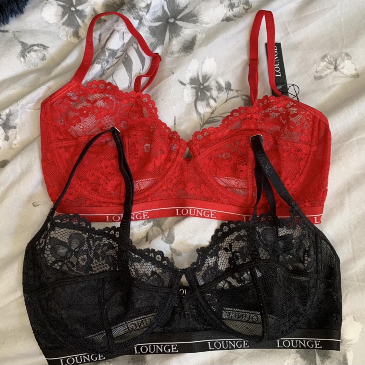 32E red and black lounge bra’s lounge wore the... Depop