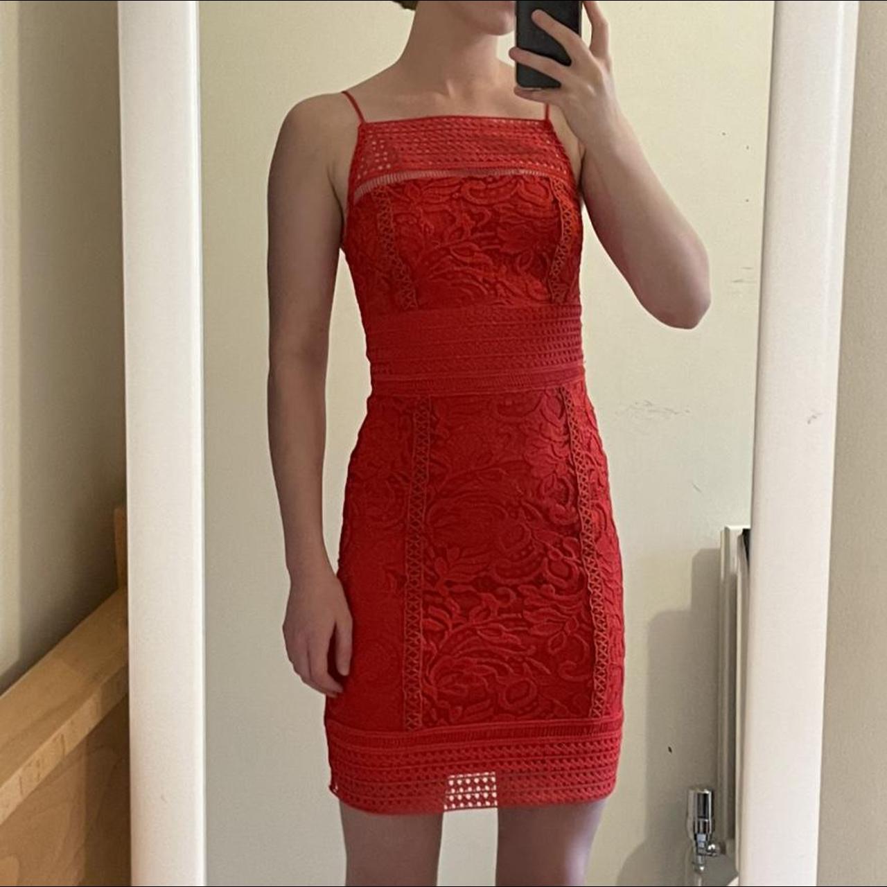 topshop red lace dress