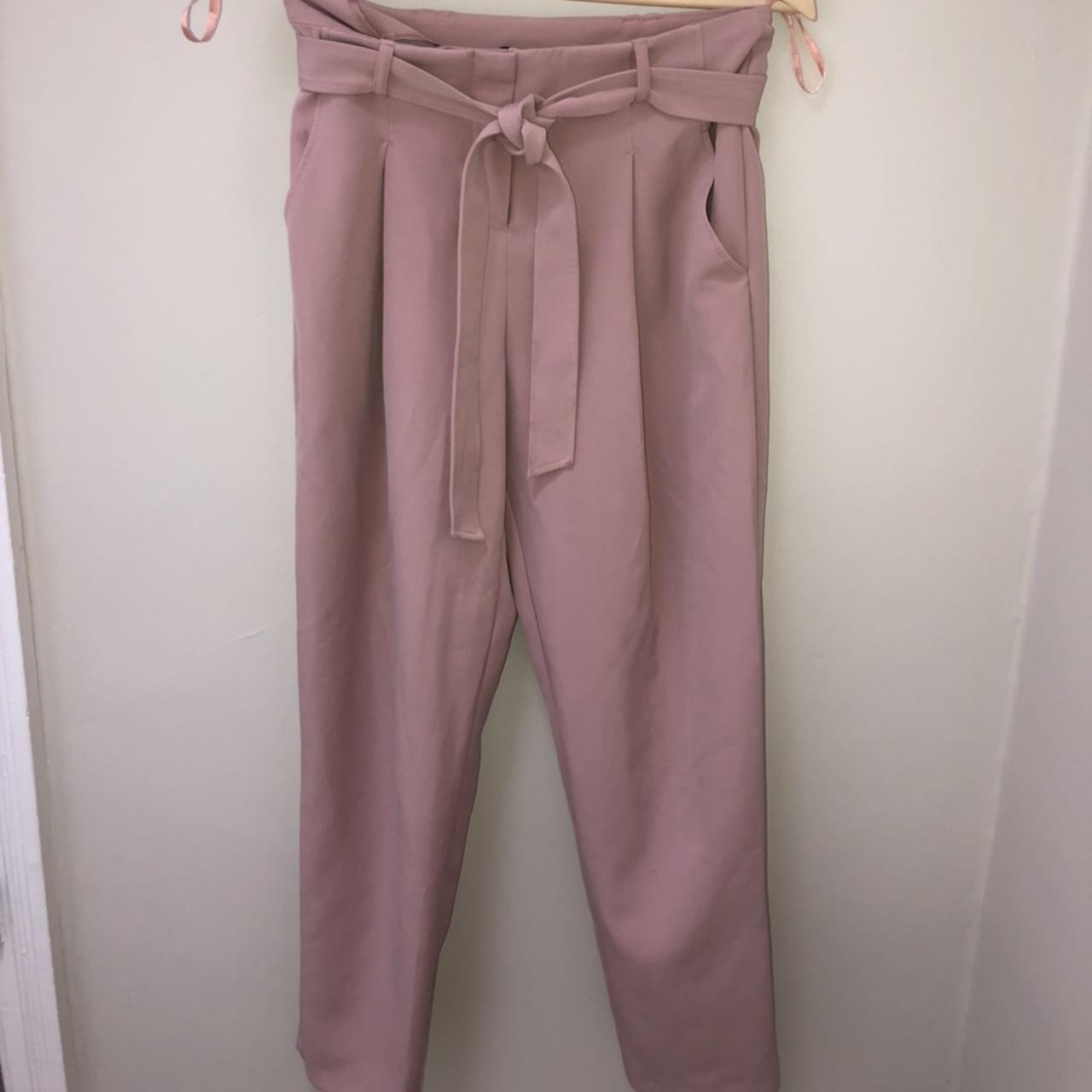 Pink Wide Leg Tailored Dad Trousers | Fashion World