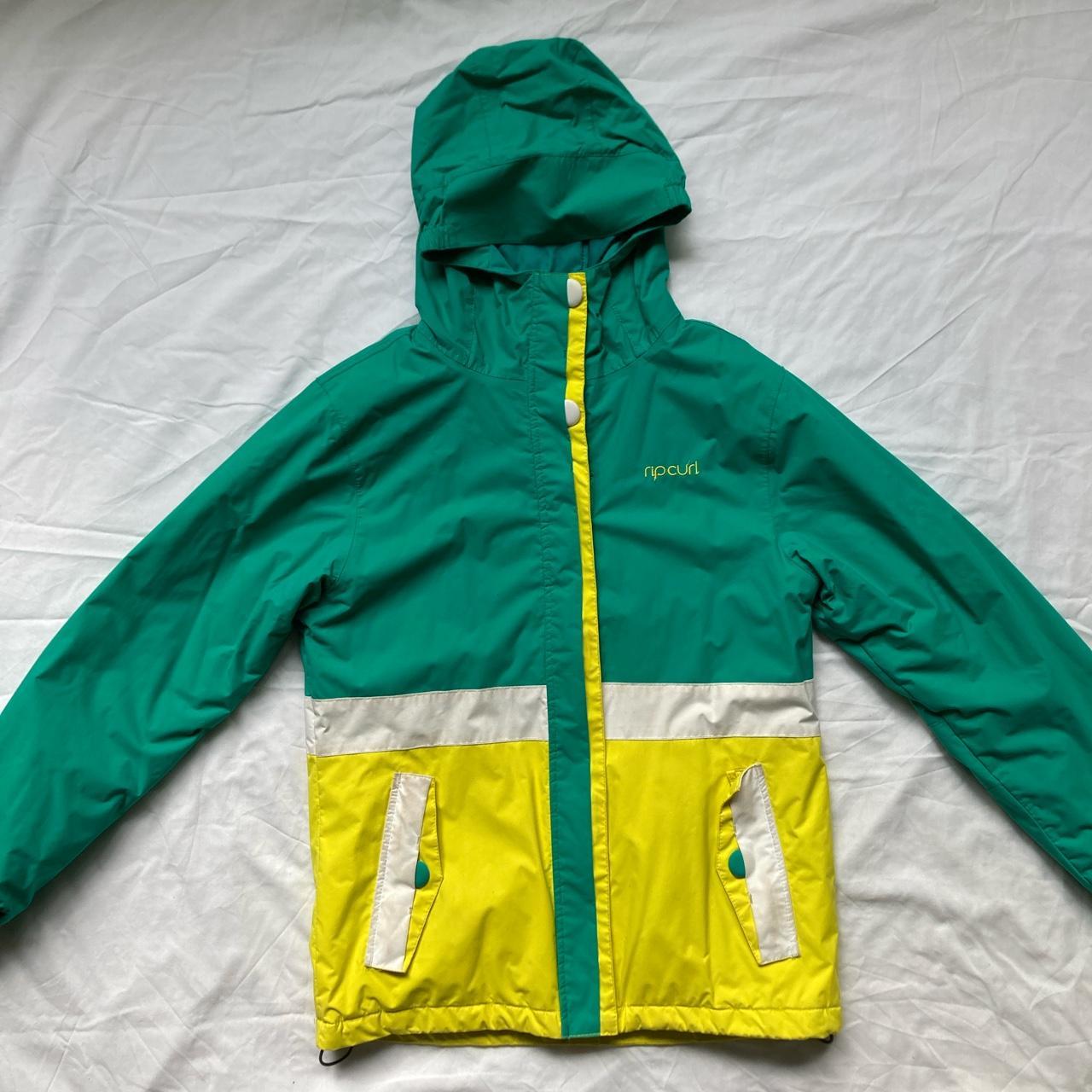 Rip Curl Women's Yellow and Green Jacket | Depop