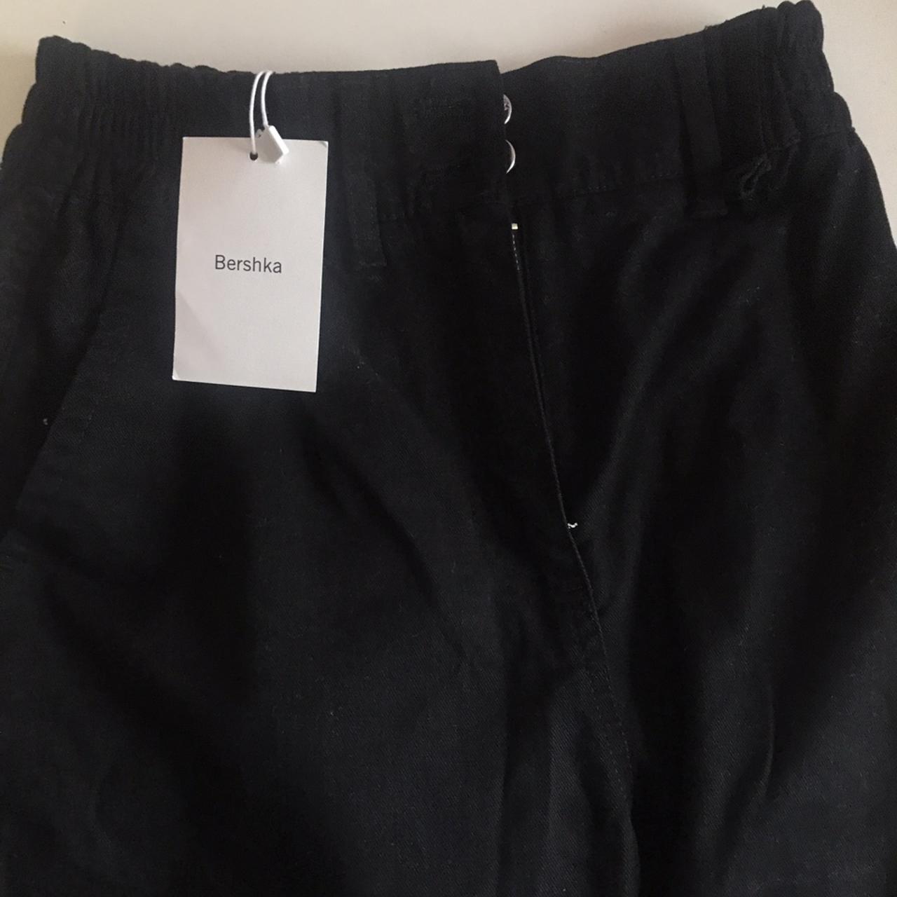 Bershka black cargo trousers. New with tags never... - Depop