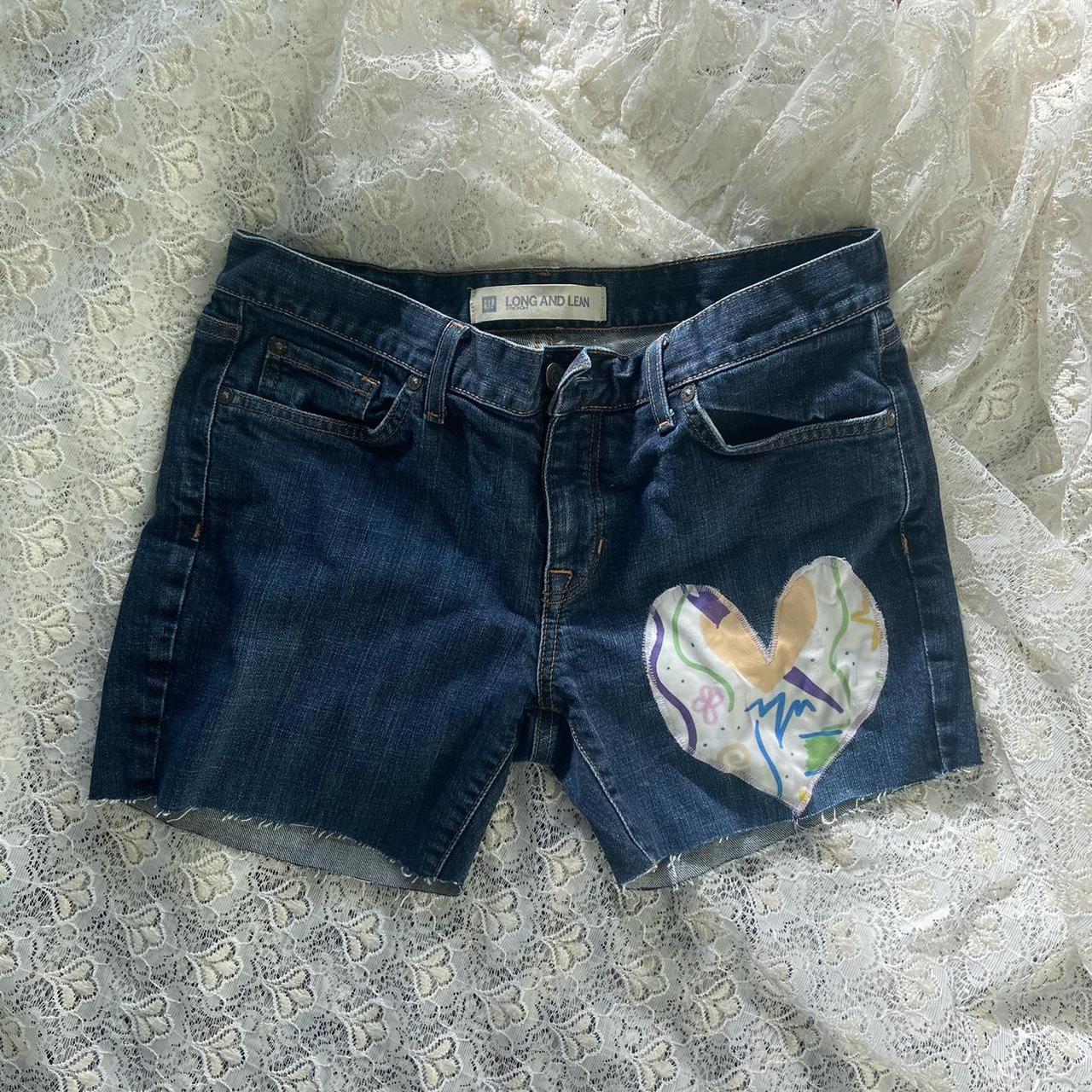 Upcycled denim shorts #y2k #upcycled #handmade... - Depop