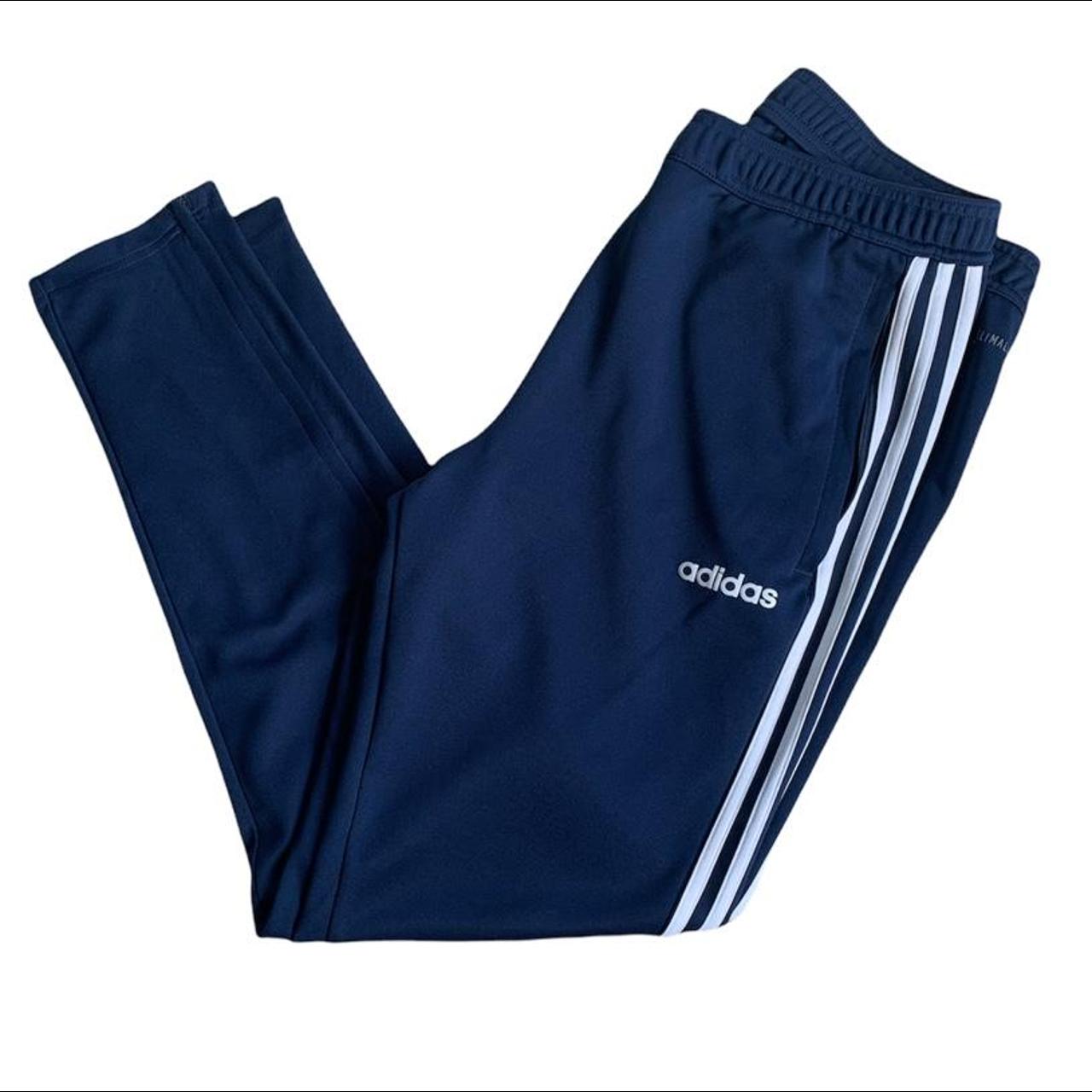 Adidas Climalite Tracksuit Bottoms In Navy And Depop