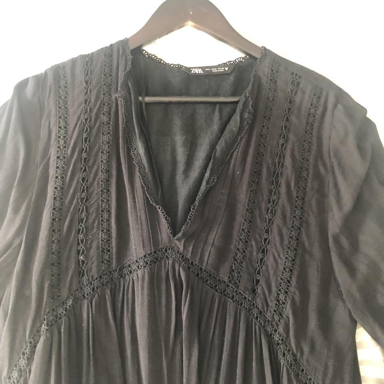 Zara broderie trim v neck dress. Size M. Bought for... - Depop