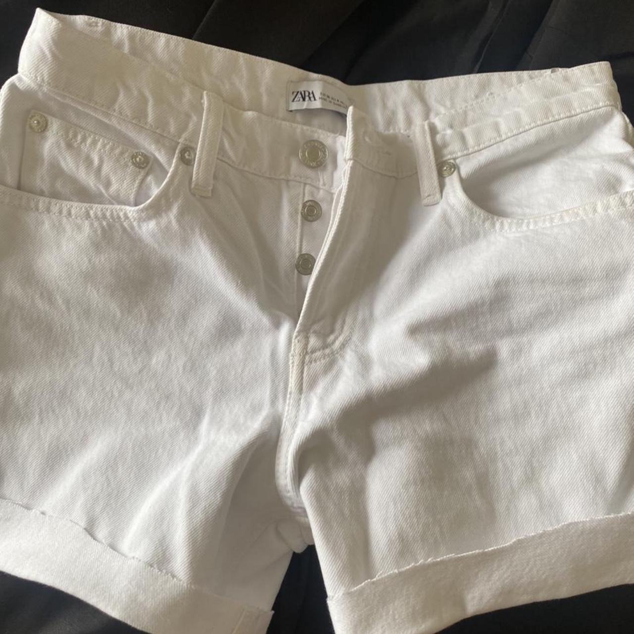 zara white shorts denim