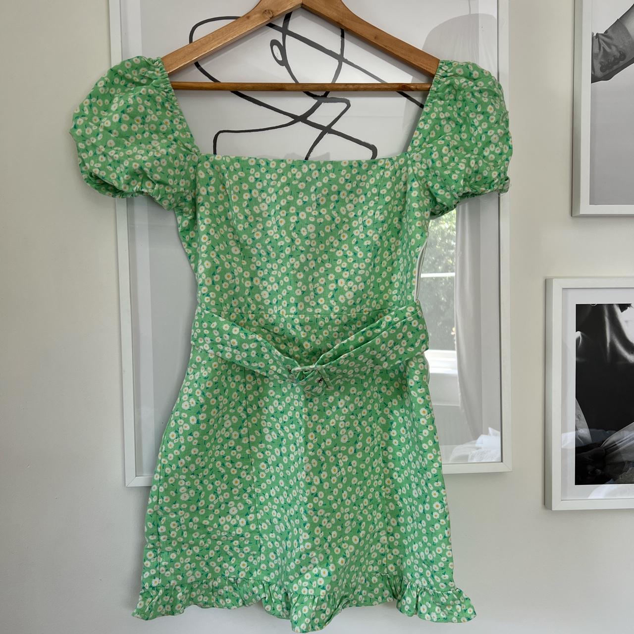 Zara Women's Green Dress Depop
