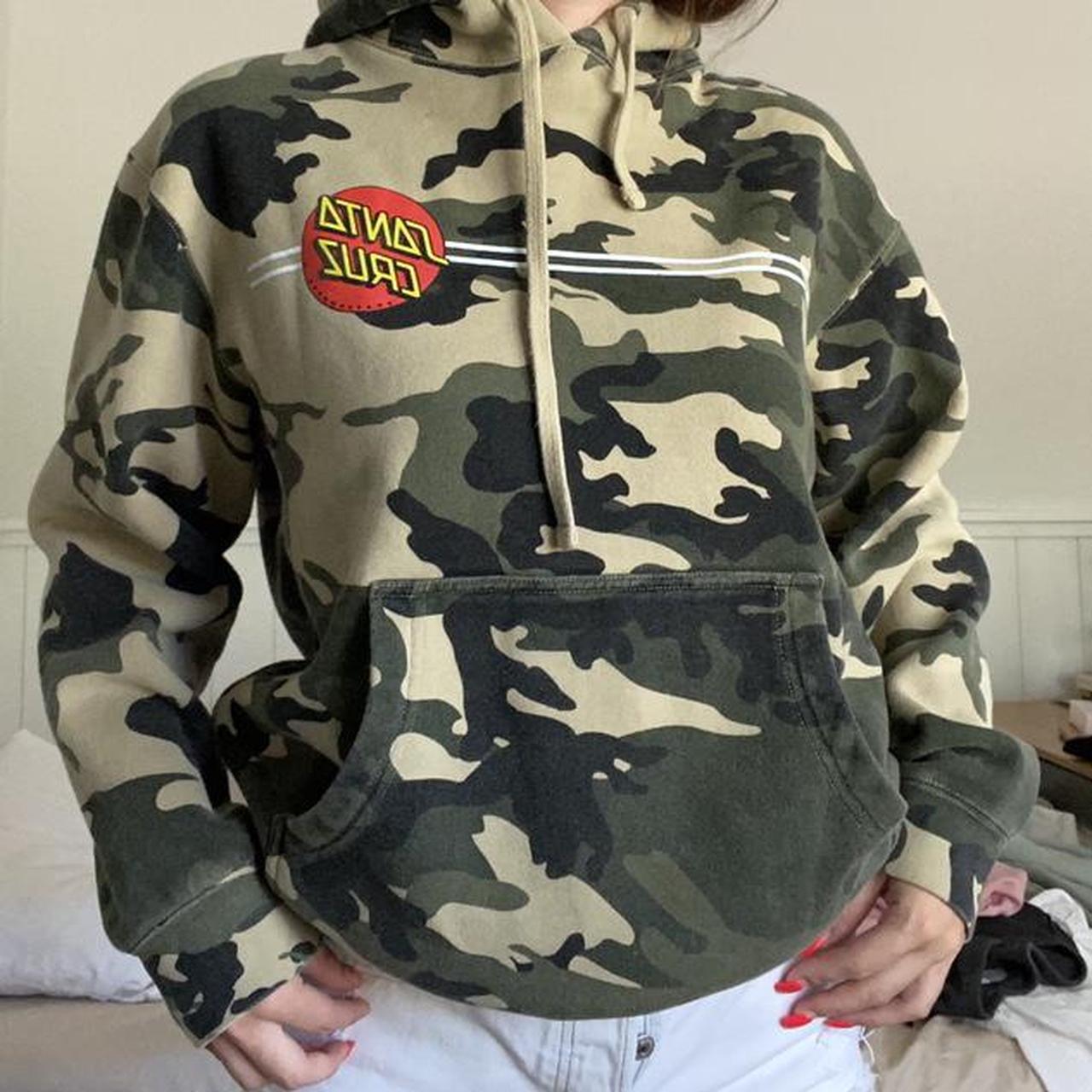 Santa Cruz camo hoodie fits like a small to xsmall Depop