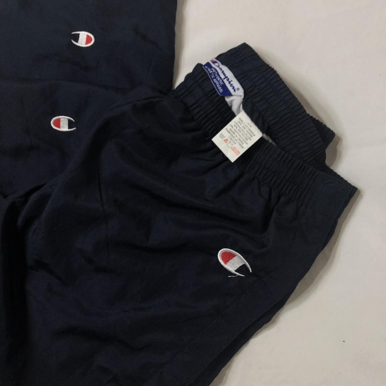 Champion Reverse Weave White and Navy Tearaway Shorts Champion