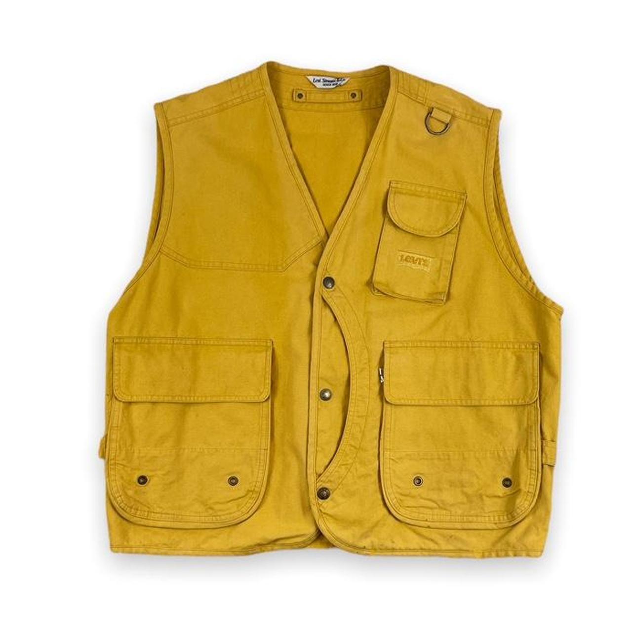 Levi's Vintage 90s Yellow utility vest / gilet... Depop