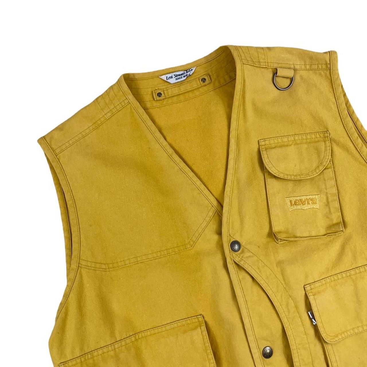 Levi's Vintage 90s Yellow utility vest / gilet... Depop
