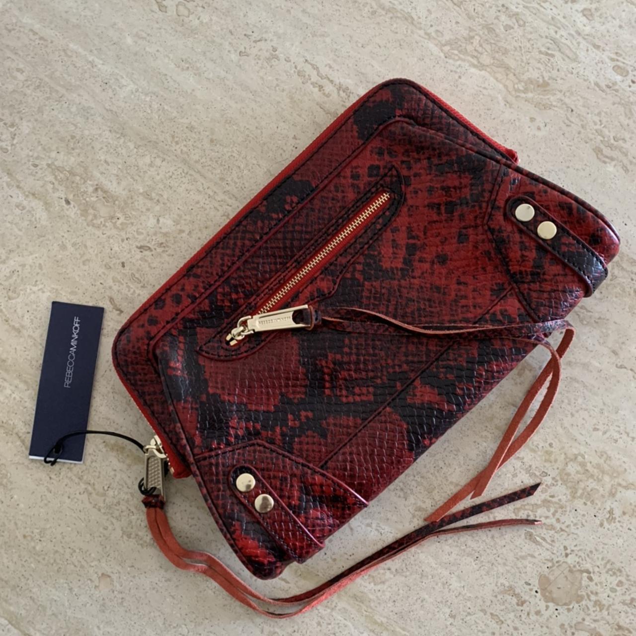 New Rebecca Minkoff red python mason clutch Comes Depop