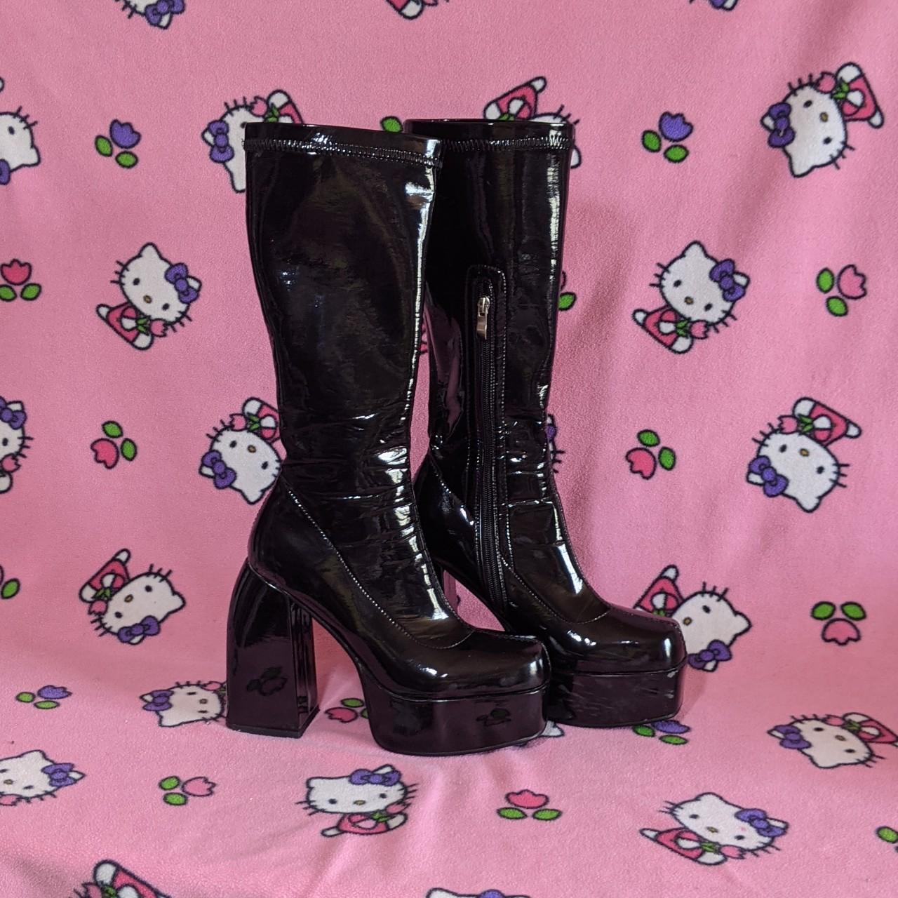 latex platform boots