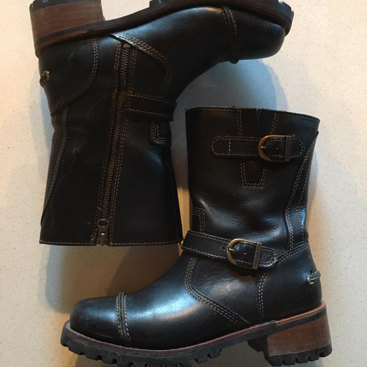 Genuine leather harley davidson boots. wooden... - Depop