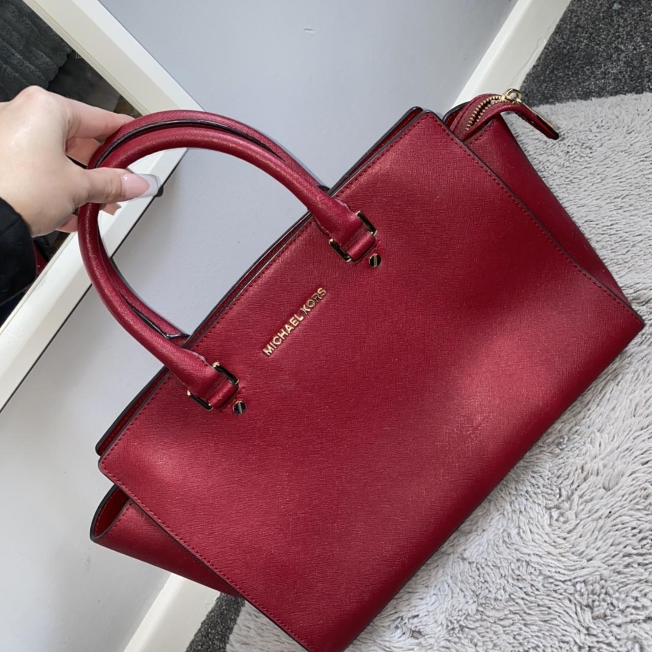 Michael kors red deals tote