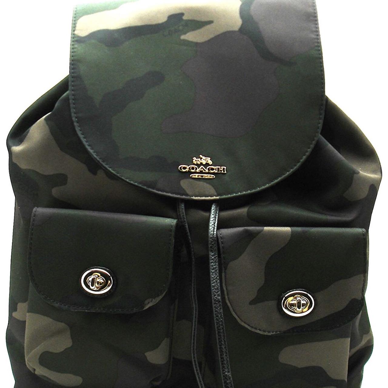 Coach camo backpack discount women's