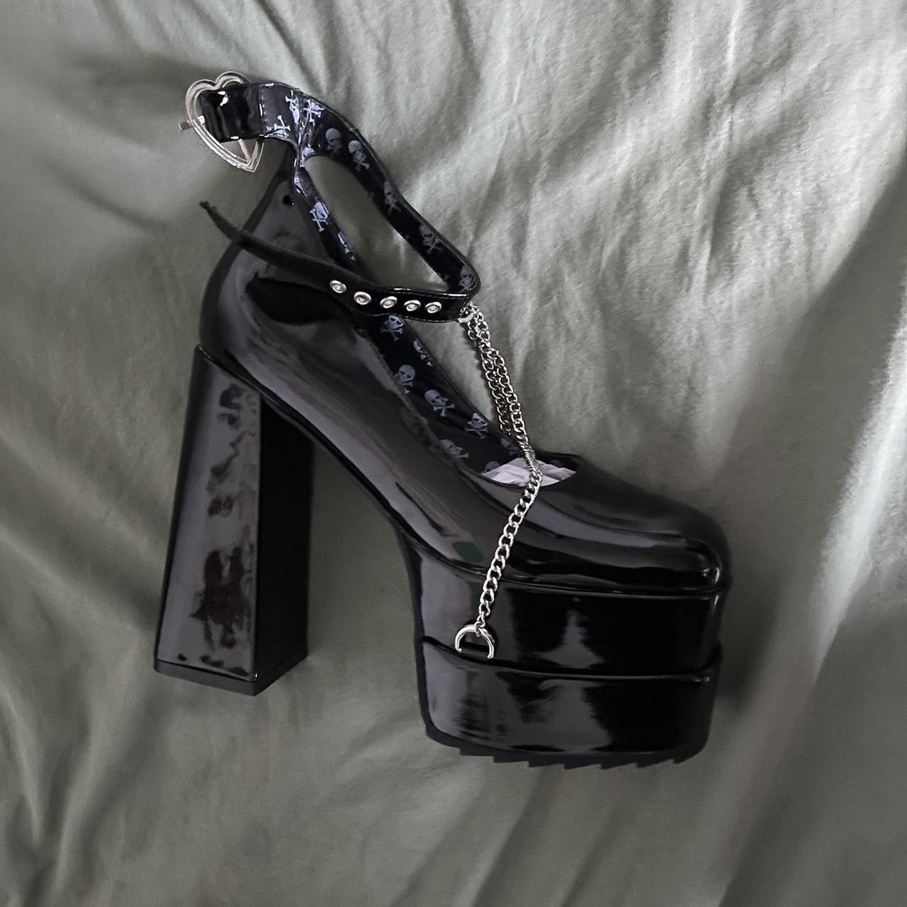 LAMODA sweetheart platform heels // black patent //... - Depop