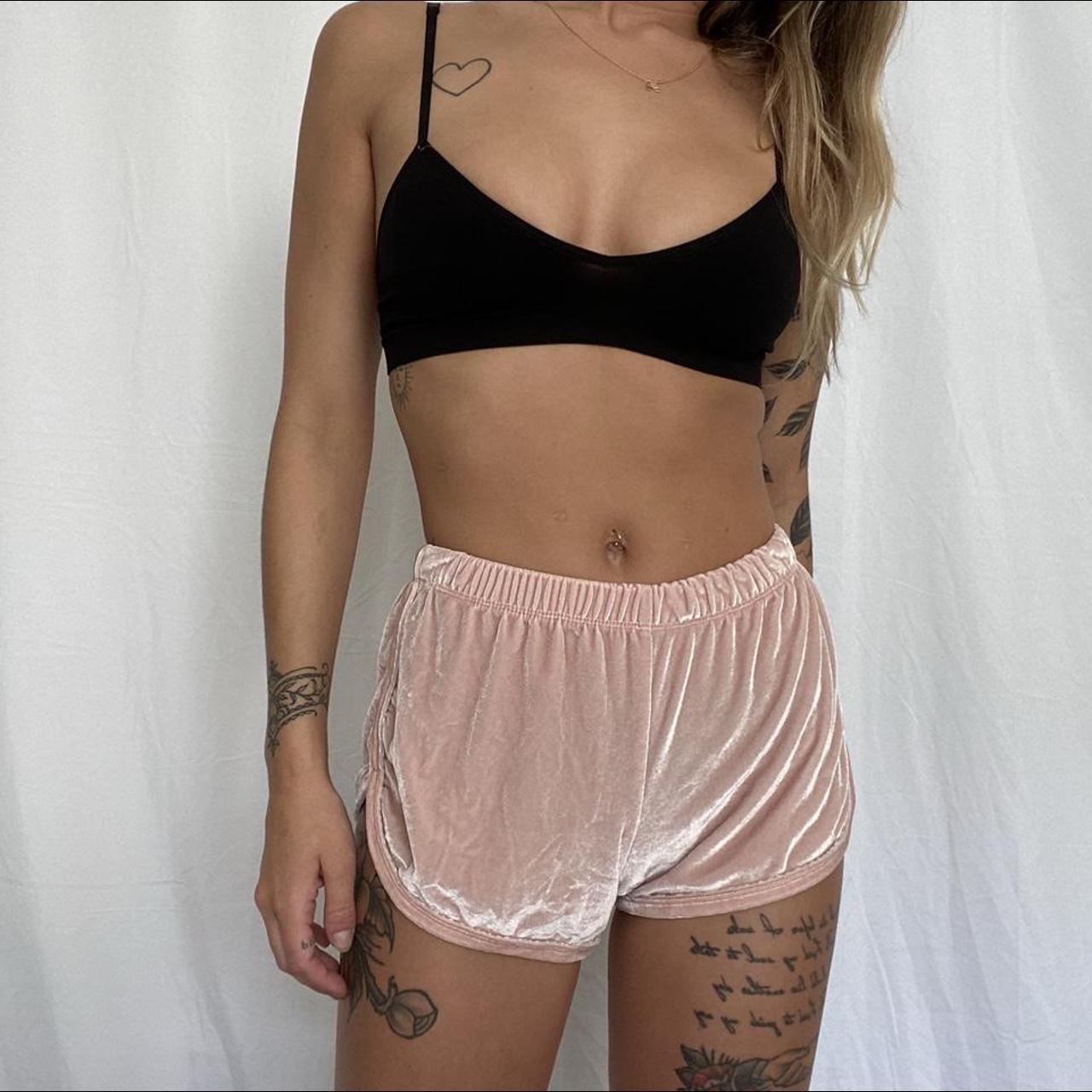 brandy melville pink shorts velvet