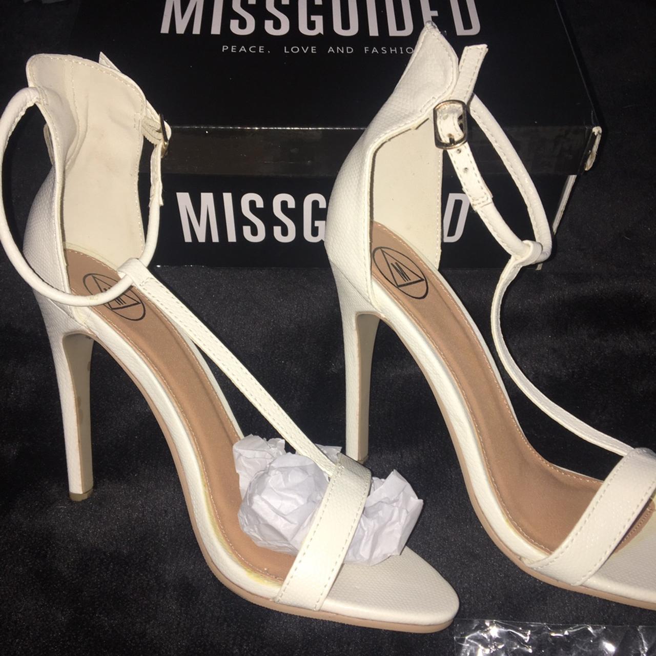 Missguided white heels hotsell