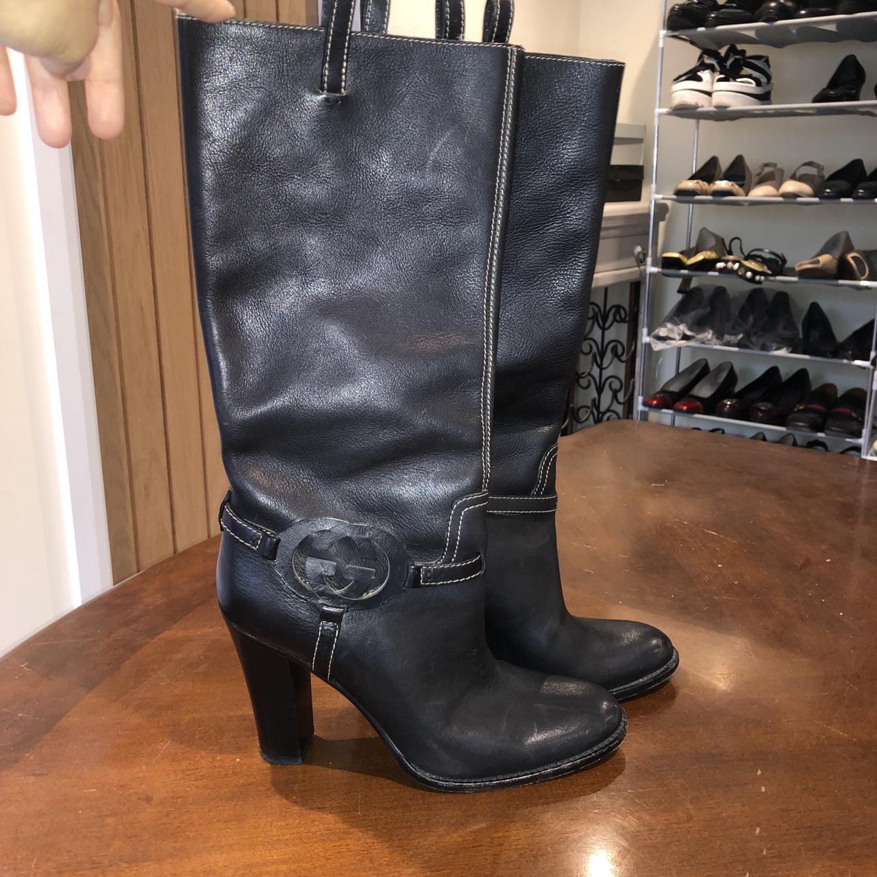 Gucci riding outlet boots on sale