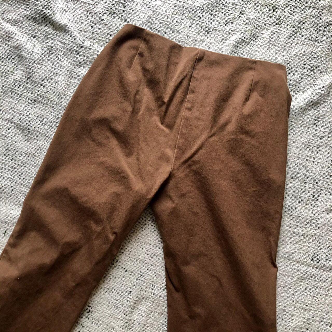 Brown Flare Pants by Lands’ End Materials: 94%... - Depop