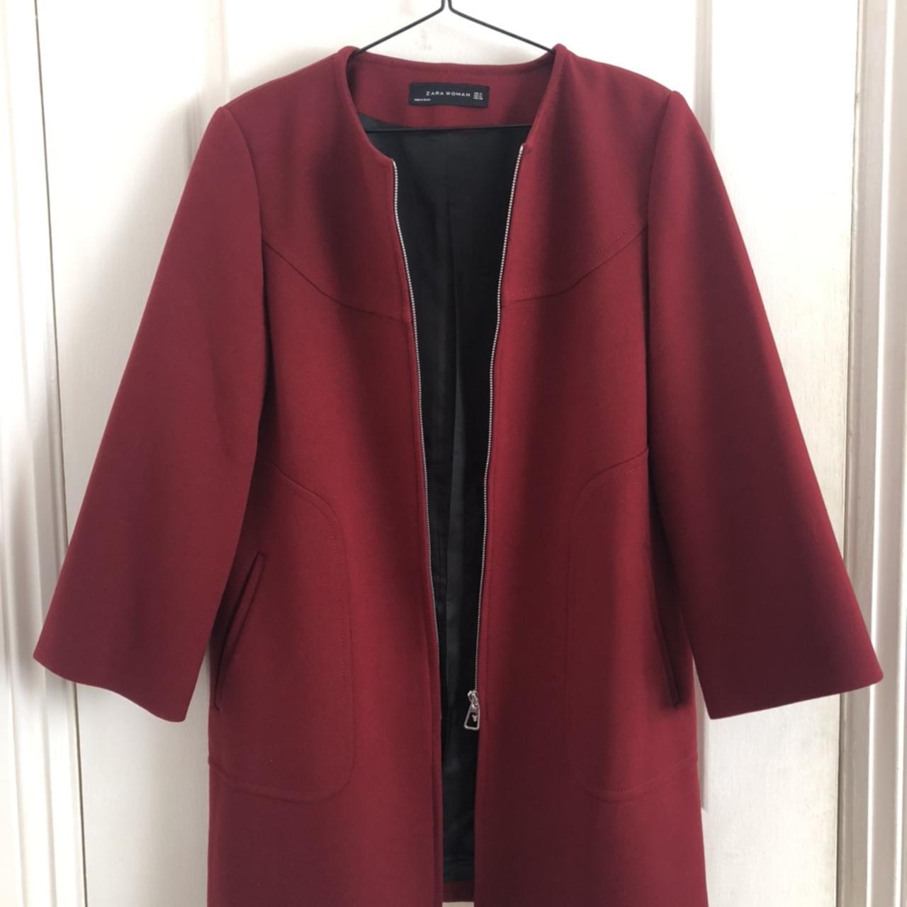 Collarless hotsell coat zara